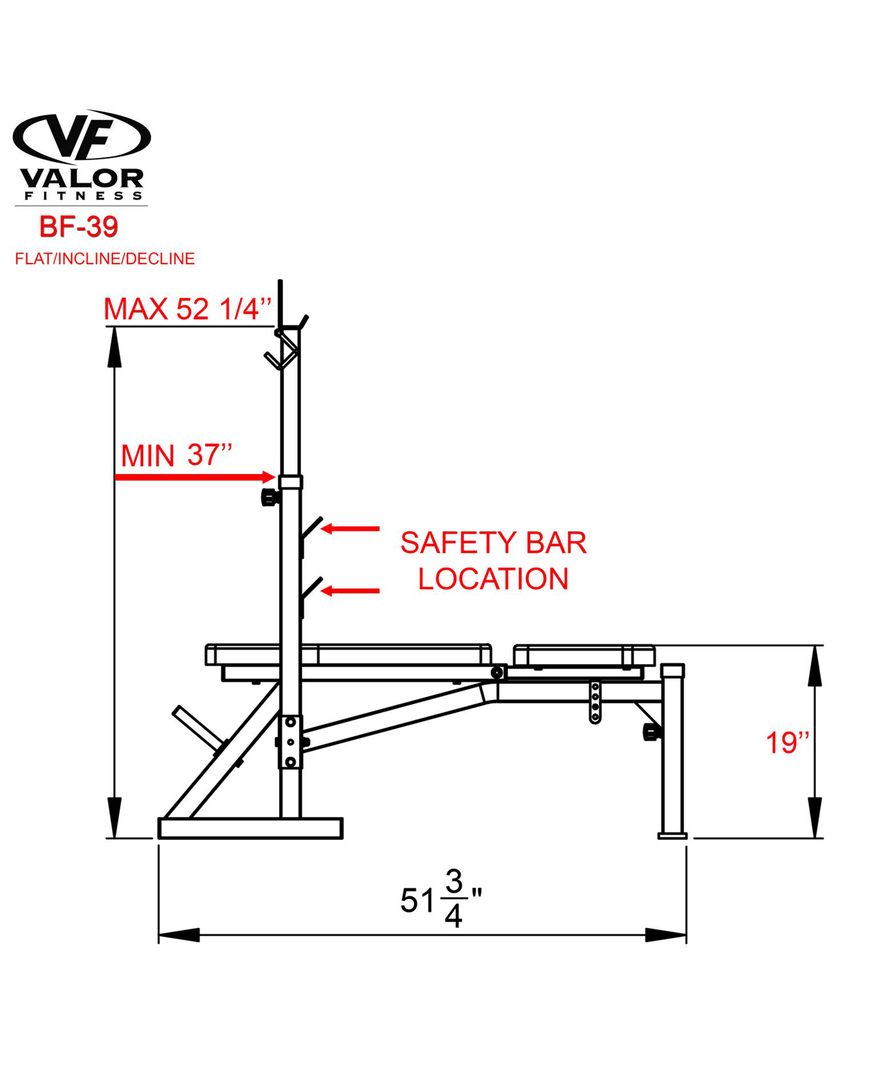 Valor Fitness FID Olympic Bench Equipment 6 Valor Fitness FID Olympic Bench Equipment