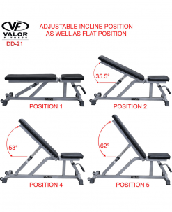 Valor Fitness Incline/Flat Utility Bench With Wheels Equipment