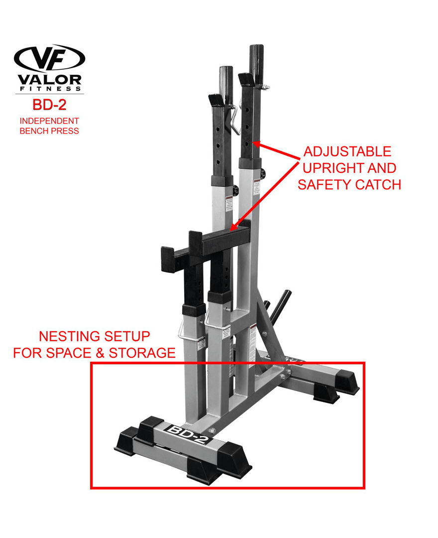 Valor Fitness Independent Bench Press Stands 5 Valor Fitness Independent Bench Press Stands