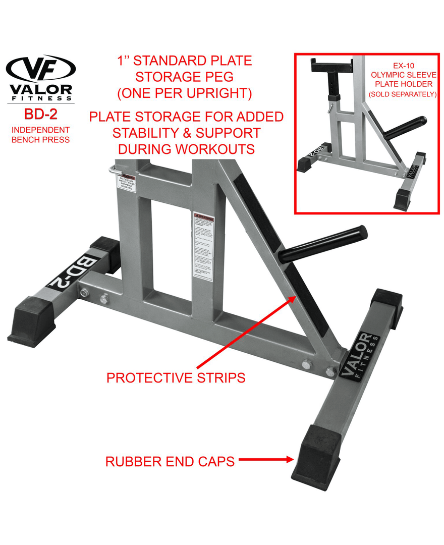 Valor Fitness Independent Bench Press Stands 6 Valor Fitness Independent Bench Press Stands