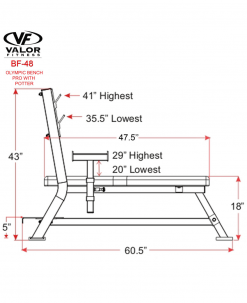 Valor Fitness Equipment Olympic Bench Pro With Spotter