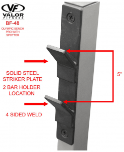 Valor Fitness Equipment Olympic Bench Pro With Spotter