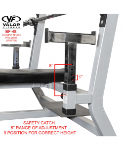 Valor Fitness Equipment Olympic Bench Pro With Spotter