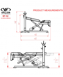 Valor Fitness Olympic Bench With Dual Positions Equipment