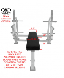 Valor Fitness Olympic Weight Bench With Spotter Stand