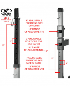 Valor Fitness Equipment Power Squat Stands