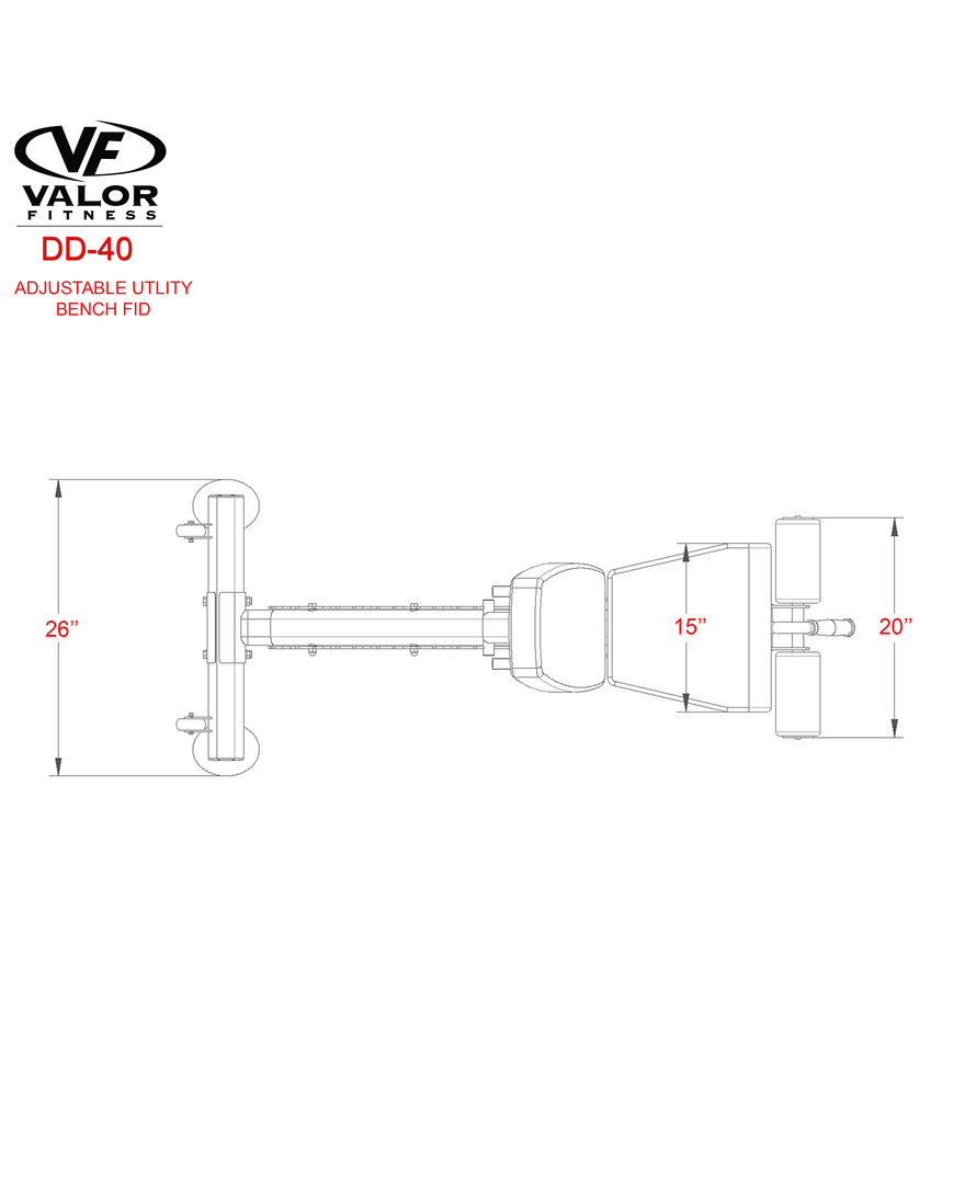Valor Fitness Equipment ValorPRO Adjustable Utility Bench FID 5 Valor Fitness Equipment ValorPRO Adjustable Utility Bench FID