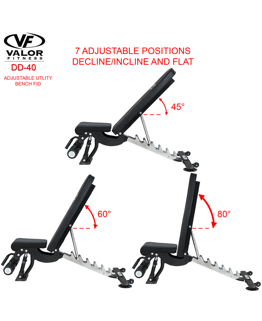 Valor Fitness Equipment ValorPRO Adjustable Utility Bench FID 7 Valor Fitness Equipment ValorPRO Adjustable Utility Bench FID