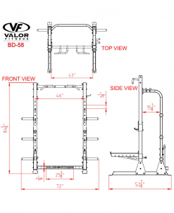 Valor Fitness ValorPRO Half Rack With Plate Storage