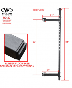 Valor Fitness Equipment Wall Mount Foldable Squat Rack 11 Valor Fitness Equipment Wall Mount Foldable Squat Rack