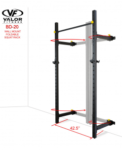 Valor Fitness Equipment Wall Mount Foldable Squat Rack 14 Valor Fitness Equipment Wall Mount Foldable Squat Rack