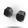 York Barbell Equipment Rubber Hex Dumbbell With Chrome Ergo Handle
