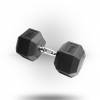 York Barbell Equipment Rubber Hex Dumbbell With Chrome Ergo Handle