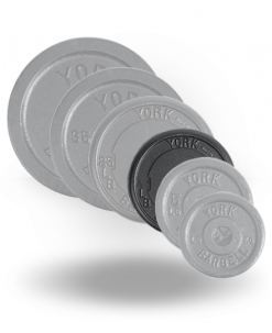 York Barbell 1 Inch Std Contour Cast Iron Plate Equipment