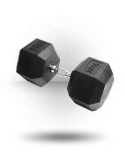 York Barbell Rubber Hex Dumbbell With Chrome Ergo Handle Equipment