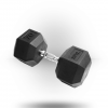 York Barbell Rubber Hex Dumbbell With Chrome Ergo Handle Equipment