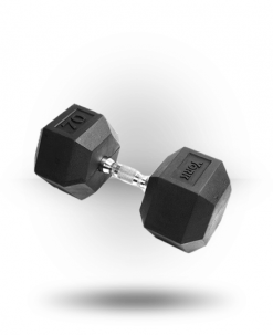 York Barbell Rubber Hex Dumbbell With Chrome Ergo Handle Equipment