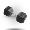 York Barbell Rubber Hex Dumbbell With Chrome Ergo Handle