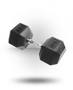 York Barbell Rubber Hex Dumbbell With Chrome Ergo Handle