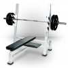 York Barbell Olympic Flat Bench With Gun Racks Equipment