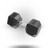 York Barbell Rubber Hex Dumbbell With Chrome Ergo Handle Equipment