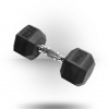 York Barbell Rubber Hex Dumbbell With Chrome Ergo Handle 2 York Barbell Rubber Hex Dumbbell With Chrome Ergo Handle