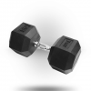 York Barbell Rubber Hex Dumbbell With Chrome Ergo Handle