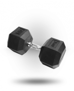 York Barbell Rubber Hex Dumbbell With Chrome Ergo Handle