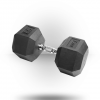 York Barbell Rubber Hex Dumbbell With Chrome Ergo Handle