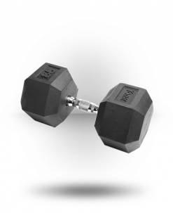 York Barbell Rubber Hex Dumbbell With Chrome Ergo Handle