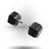 York Barbell Rubber Hex Dumbbell With Chrome Ergo Handle Equipment 1 York Barbell Rubber Hex Dumbbell With Chrome Ergo Handle Equipment