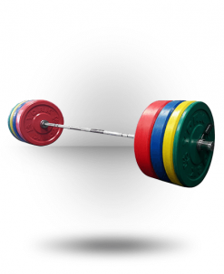 York Barbell Equipment Solid Rubber Training Color Bumper Plate Set