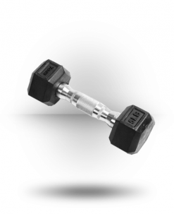 York Barbell Rubber Hex Dumbbell With Chrome Ergo Handle Equipment