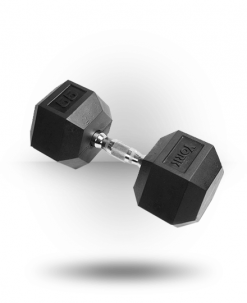 York Barbell Rubber Hex Dumbbell With Chrome Ergo Handle Equipment