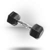 York Barbell Rubber Hex Dumbbell With Chrome Ergo Handle Equipment