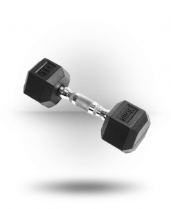 York Barbell Rubber Hex Dumbbell With Chrome Ergo Handle Equipment
