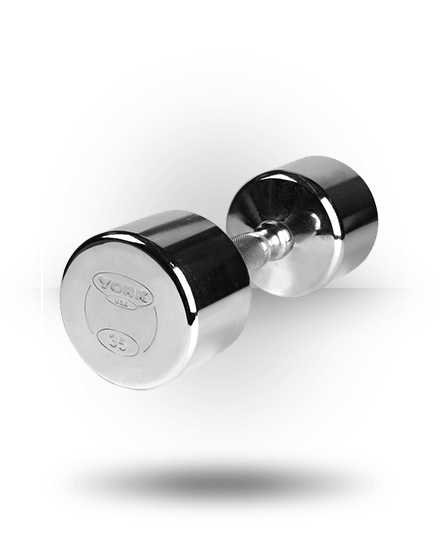 York Barbell Equipment Professional Chrome Dumbbell With Ergo Grip 3 York Barbell Equipment Professional Chrome Dumbbell With Ergo Grip