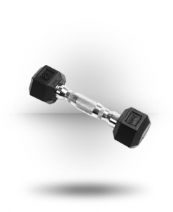 York Barbell Rubber Hex Dumbbell With Chrome Ergo Handle