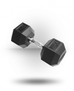 York Barbell Rubber Hex Dumbbell With Chrome Ergo Handle Equipment