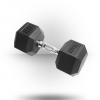 York Barbell Equipment Rubber Hex Dumbbell With Chrome Ergo Handle