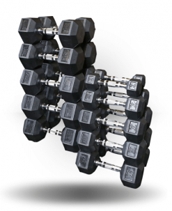 Body-Solid Equipment Rubber Coated Hex Dumbbell Set