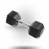 York Barbell Rubber Hex Dumbbell With Chrome Ergo Handle Equipment