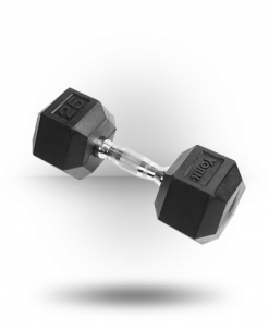 York Barbell Rubber Hex Dumbbell With Chrome Ergo Handle Equipment